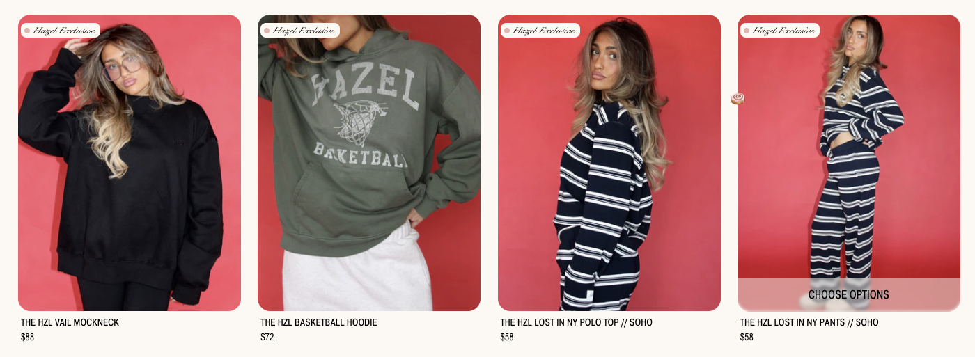 Desktop product collection grid