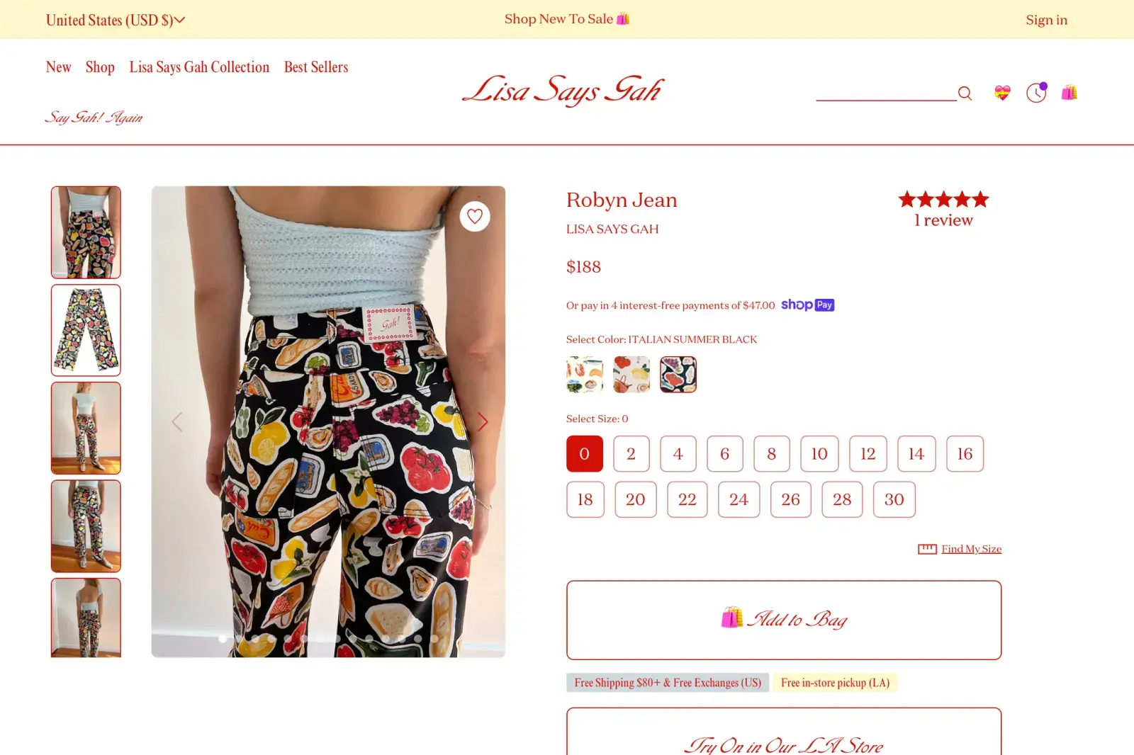 Desktop product page with gallery, size selector, and reviews