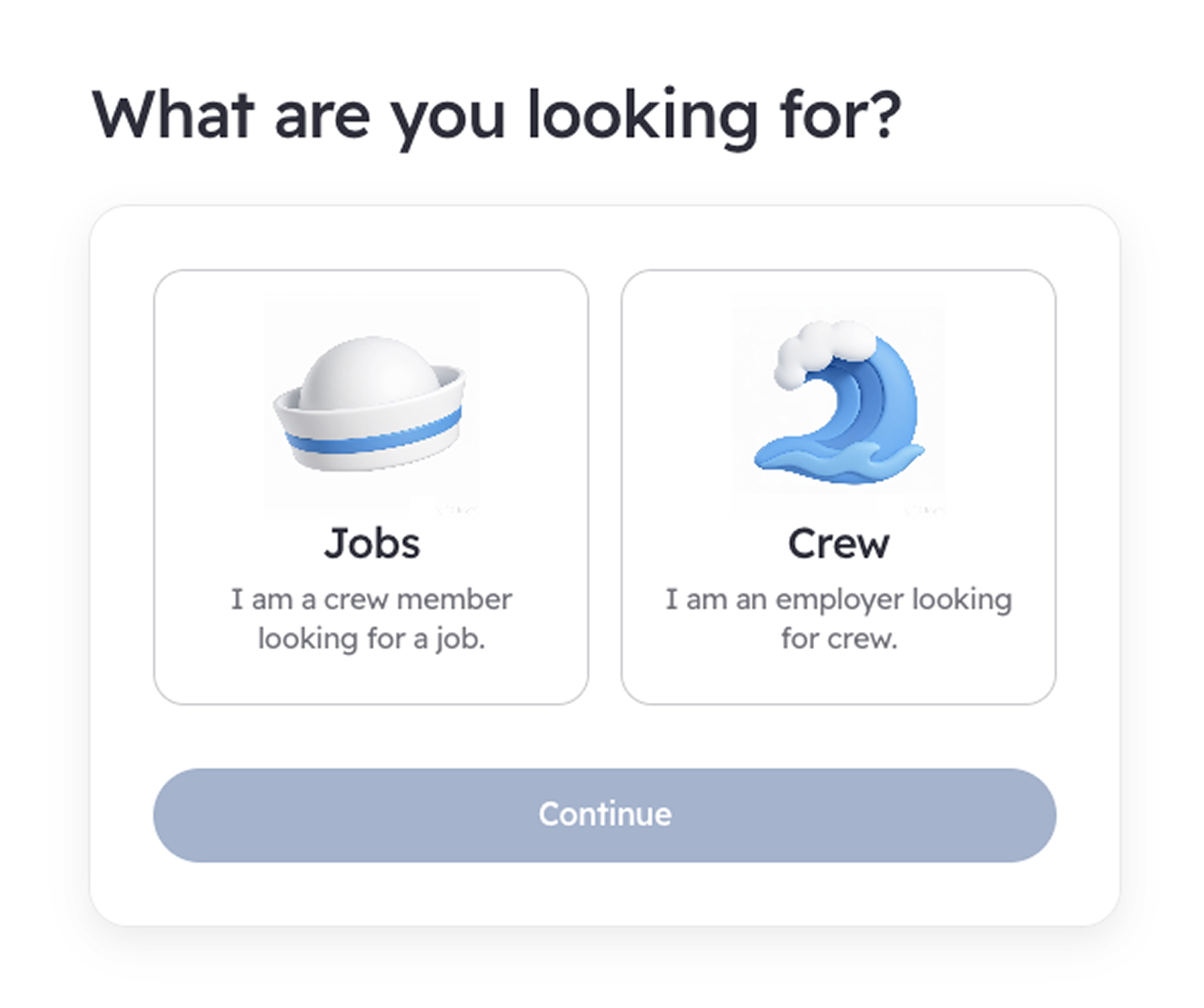 Onboarding step (employer) — parallel screen