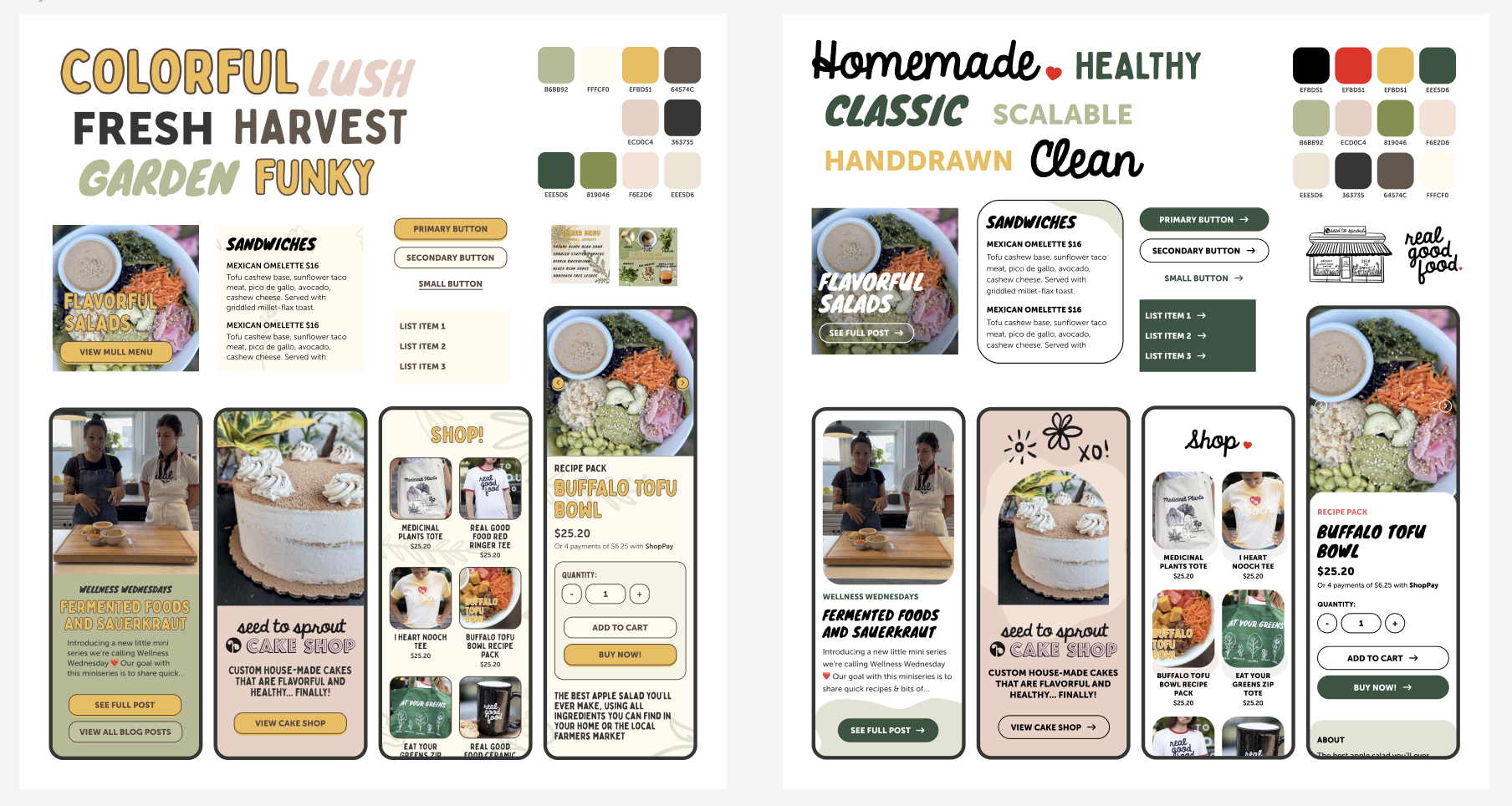 Style tiles with typography, colors, and UI components